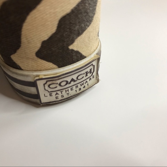 Coach Slingback Brown & Cream Zebra Print Sydney Wedges Sz 10 - Picture 12 of 13